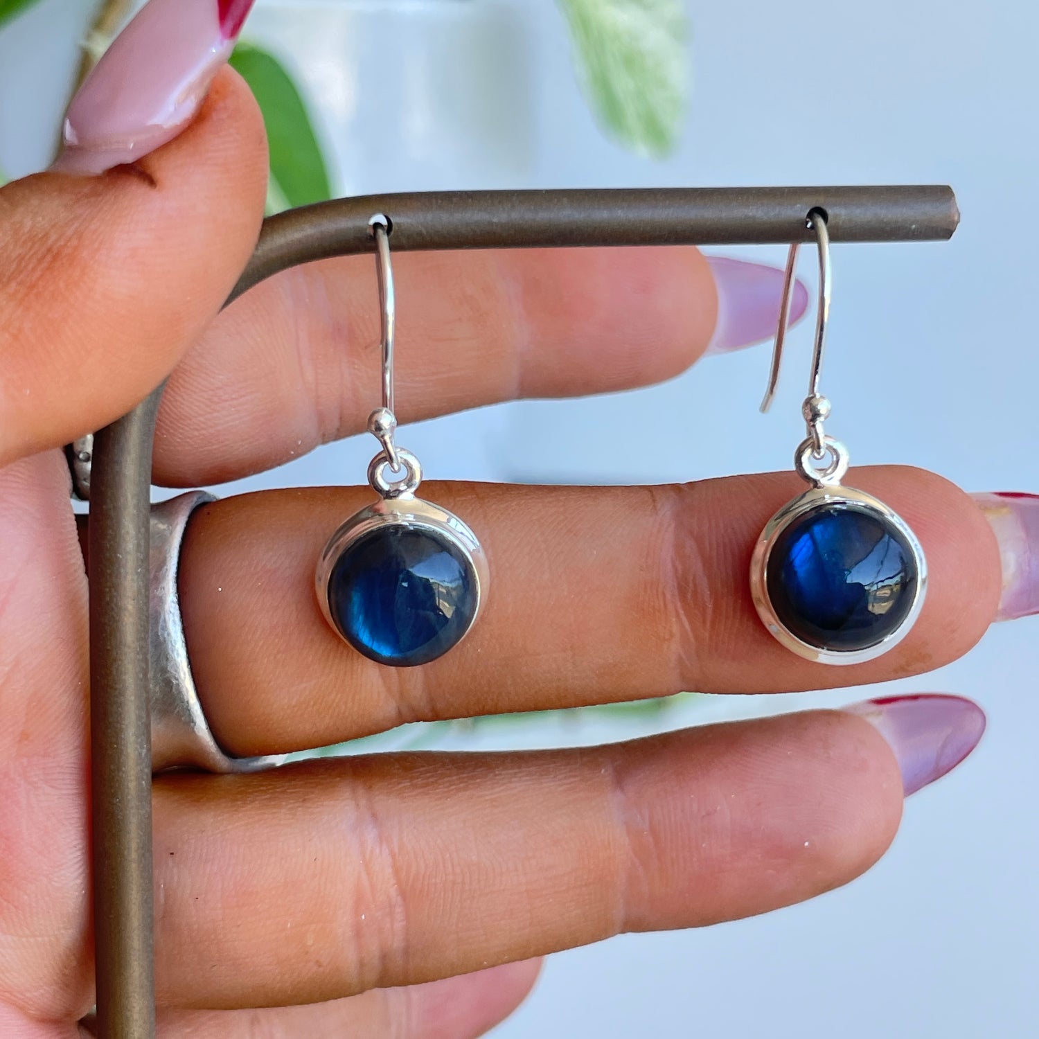 Labradorite Round Earrings