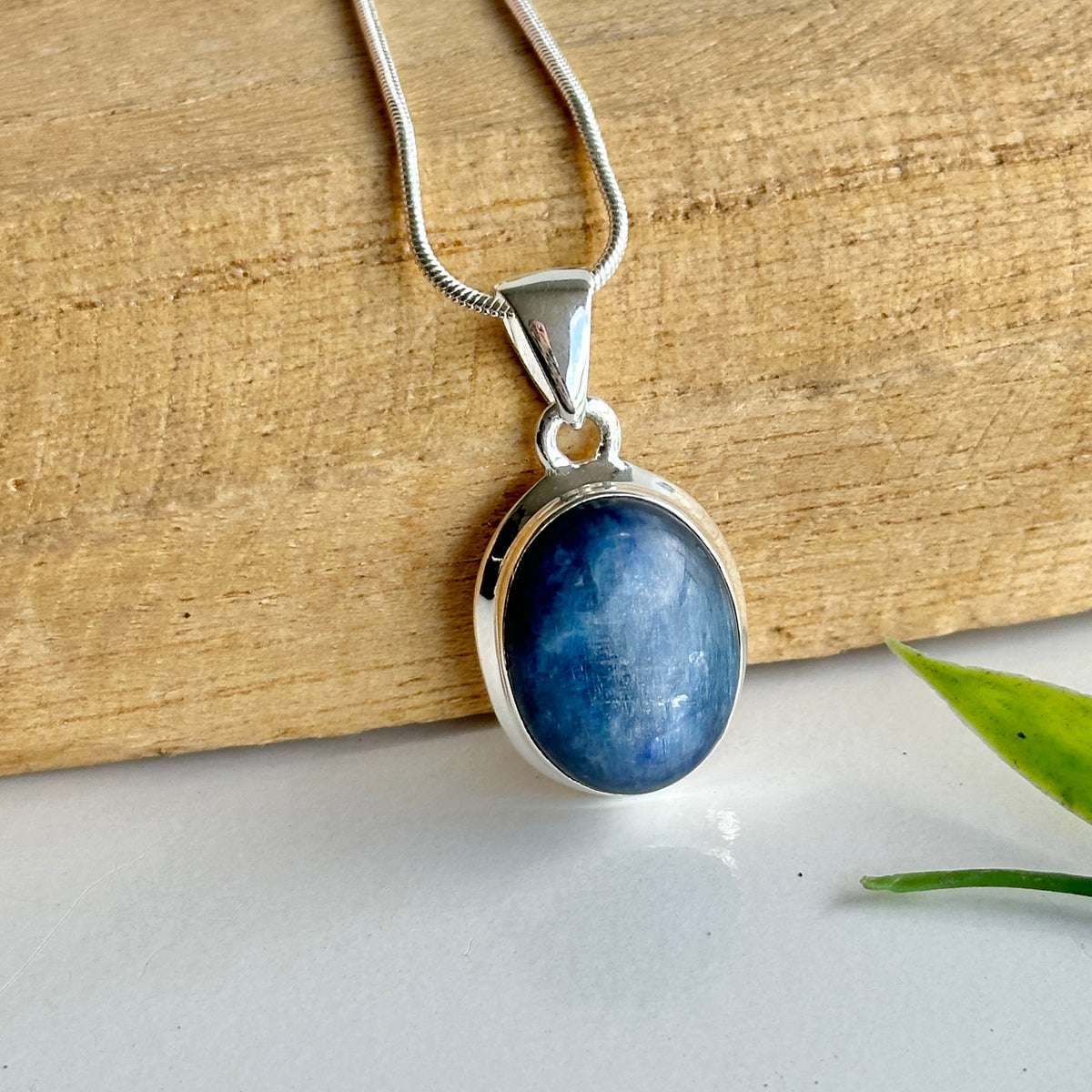 Blue Kyanite Oval Pendant