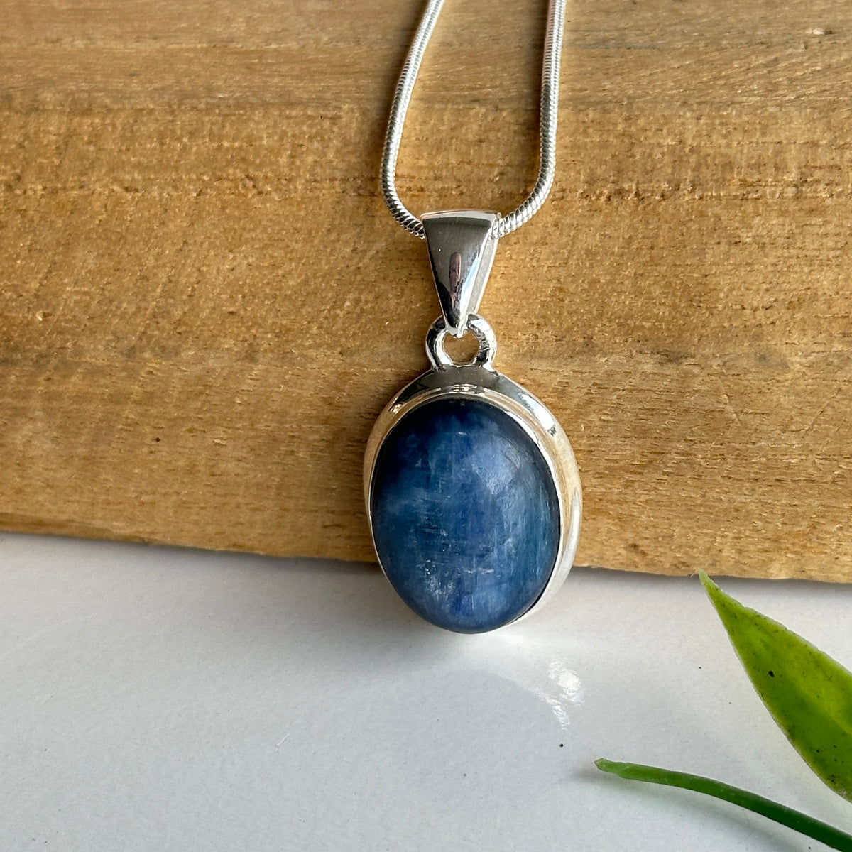 Blue Kyanite Oval Pendant