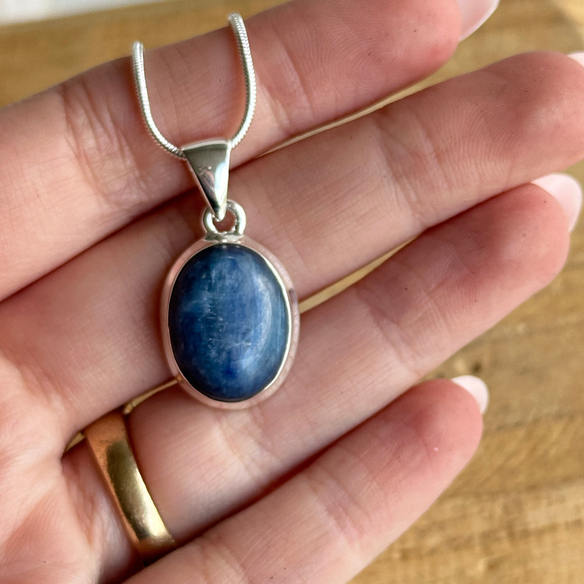 Blue Kyanite Oval Pendant