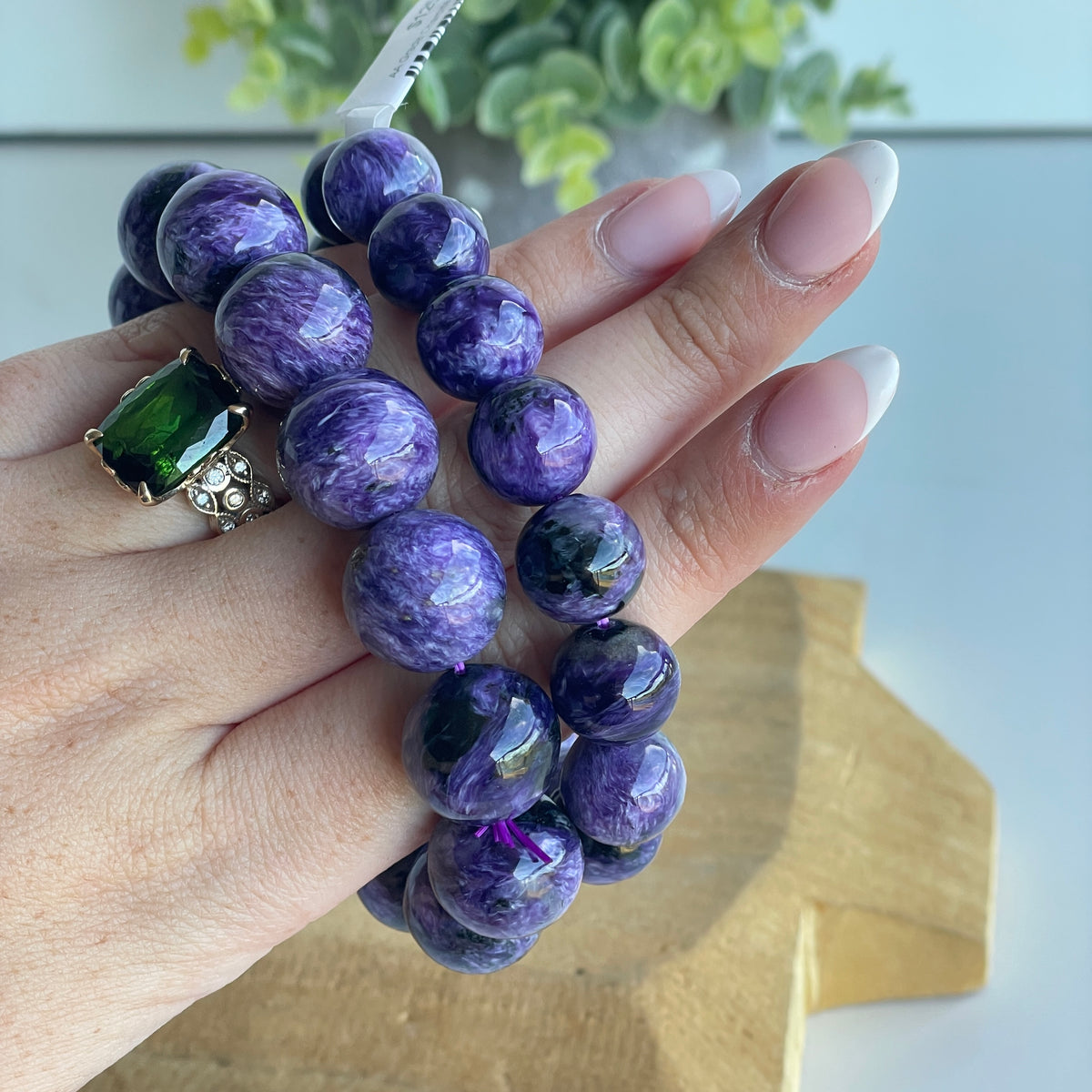 AA Grade Charoite XL Beaded Bracelet