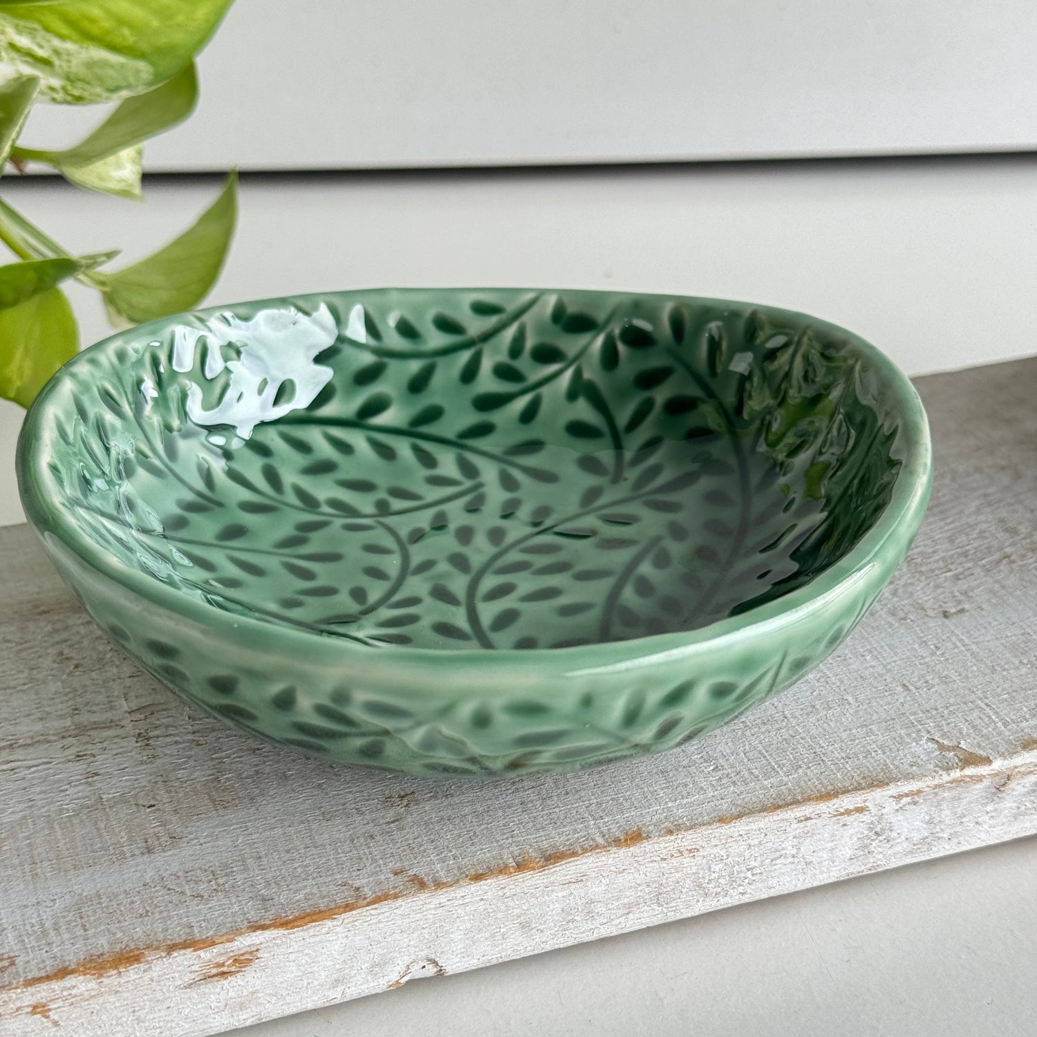 Green Floral Bowl KW2297