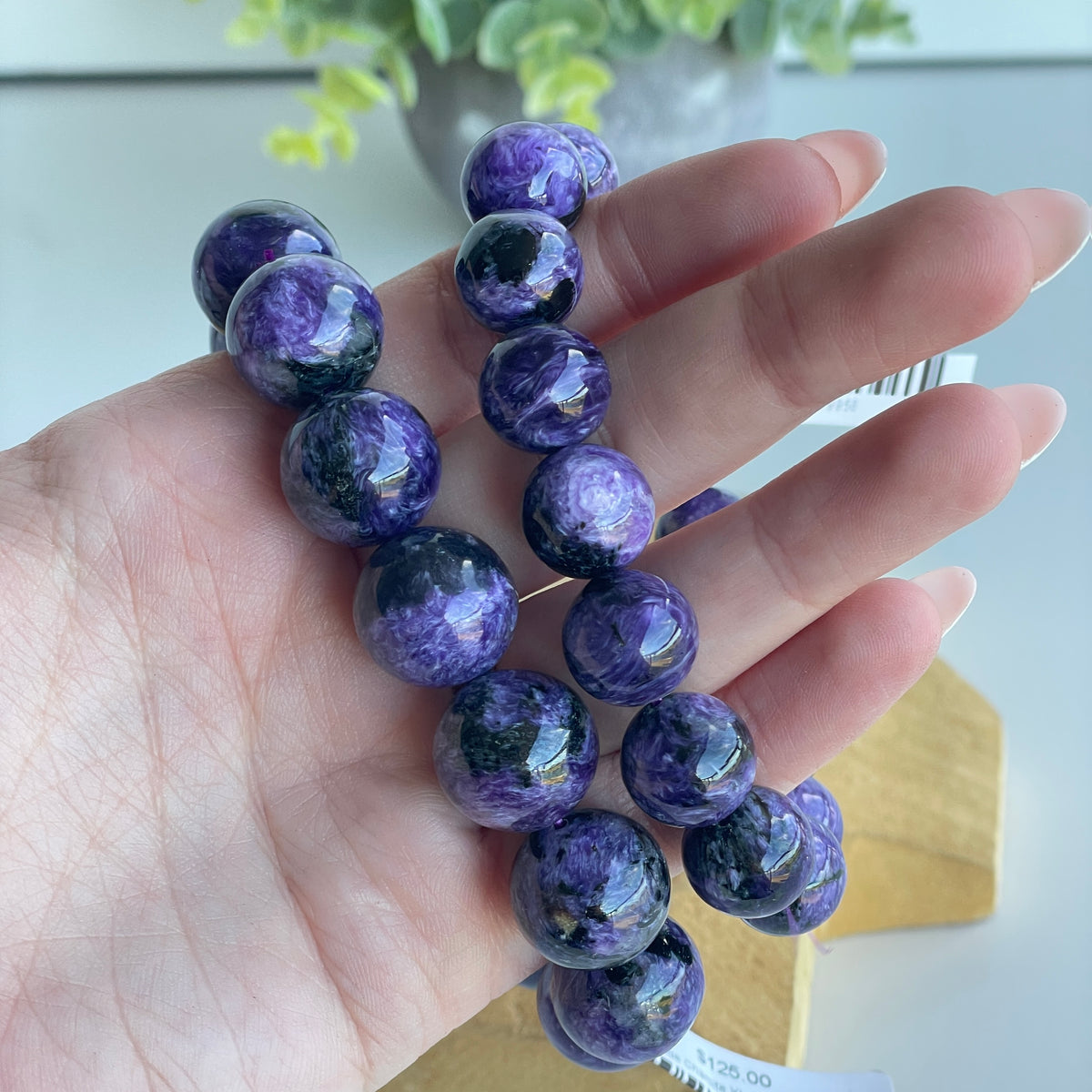 AA Grade Charoite XL Beaded Bracelet