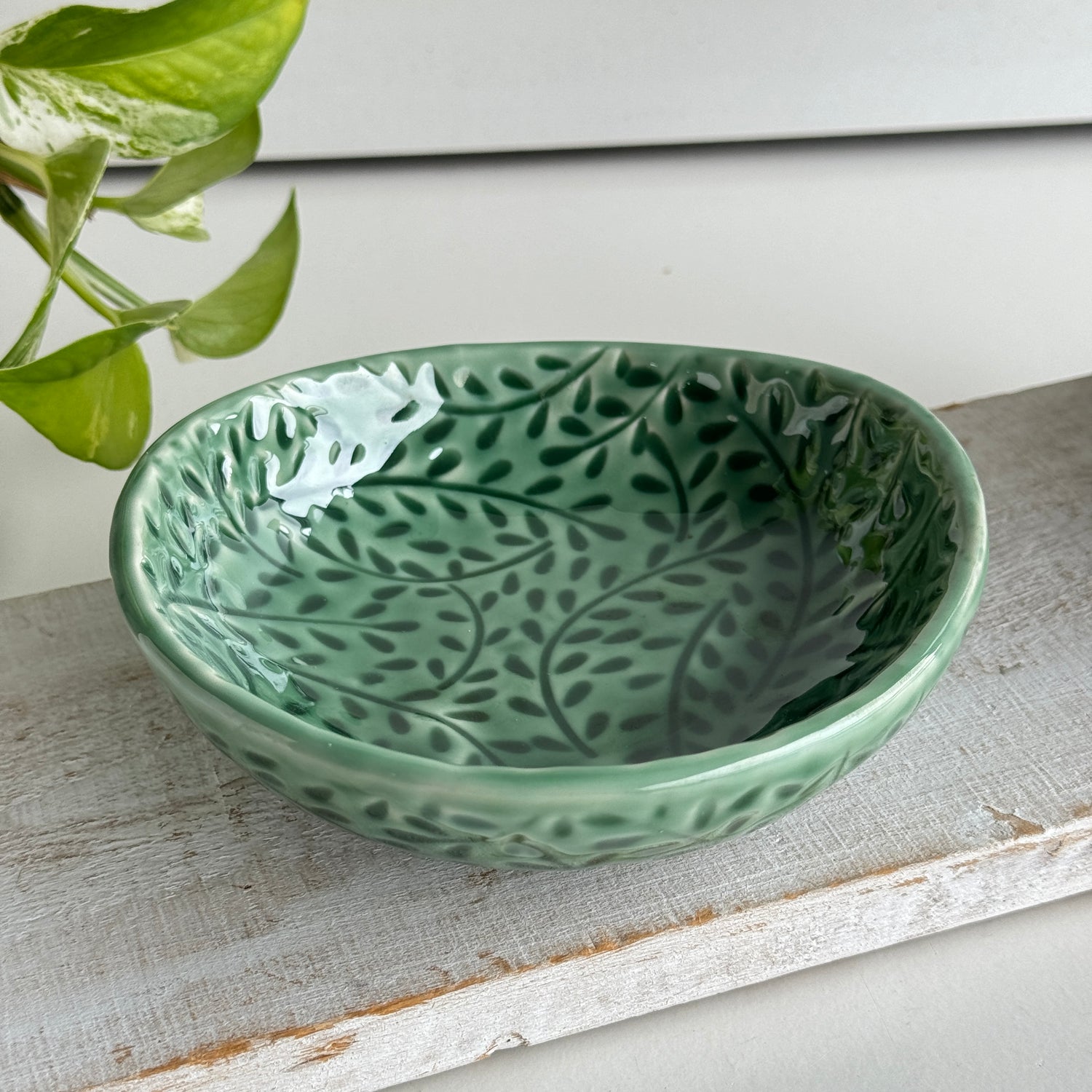Green Floral Bowl KW2297