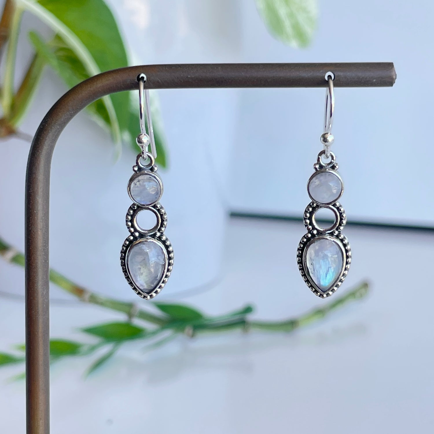 Moonstone Double Stone Earrings