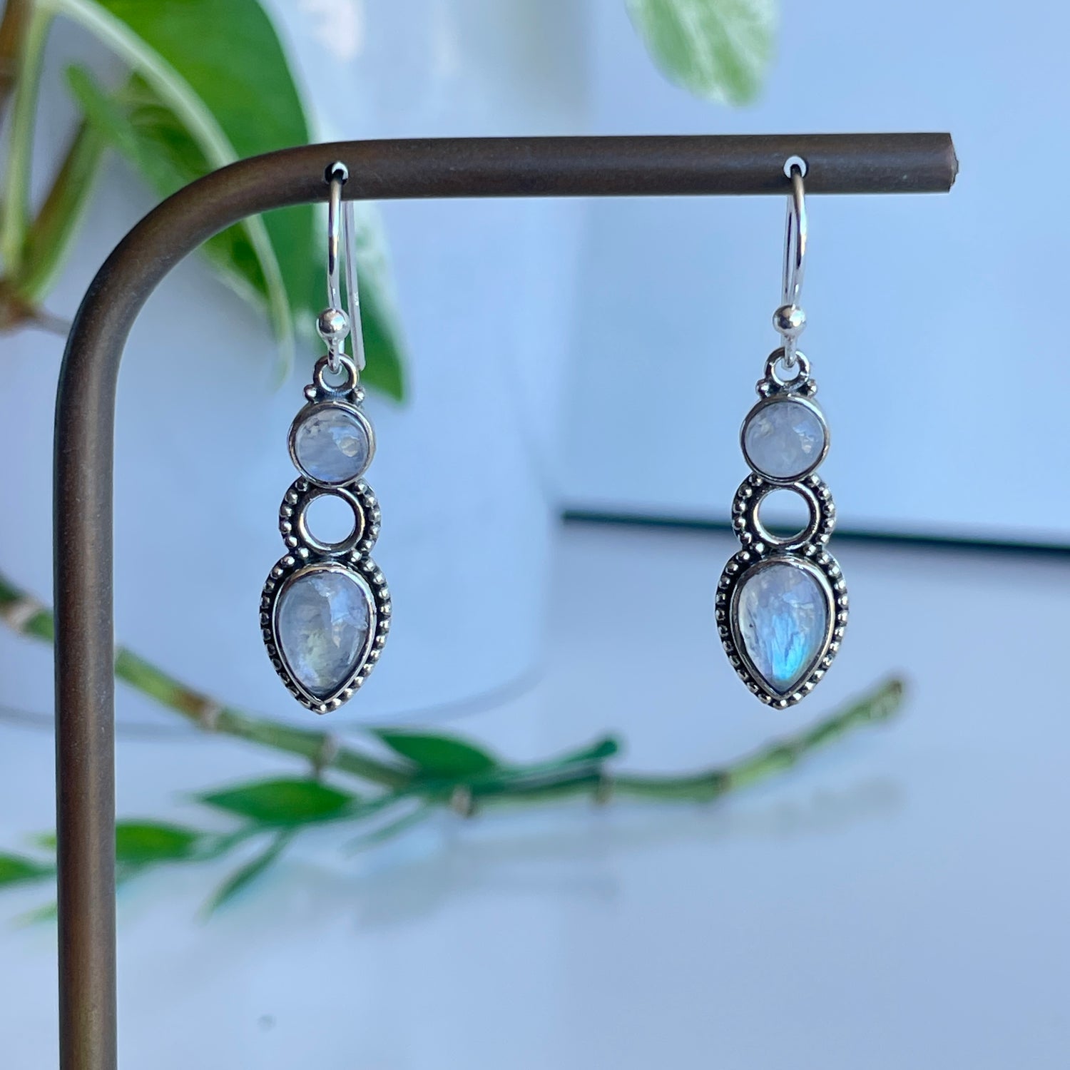 Moonstone Double Stone Earrings