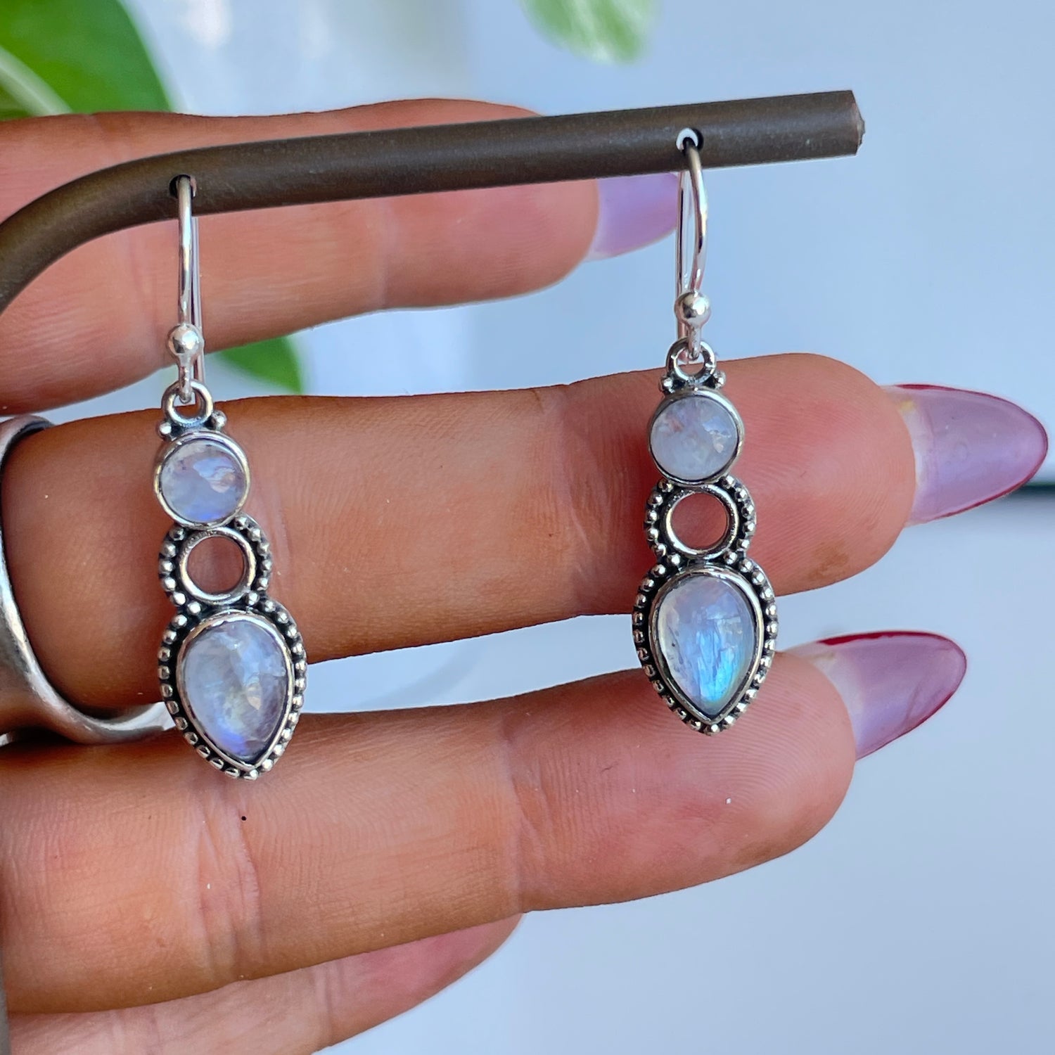 Moonstone Double Stone Earrings