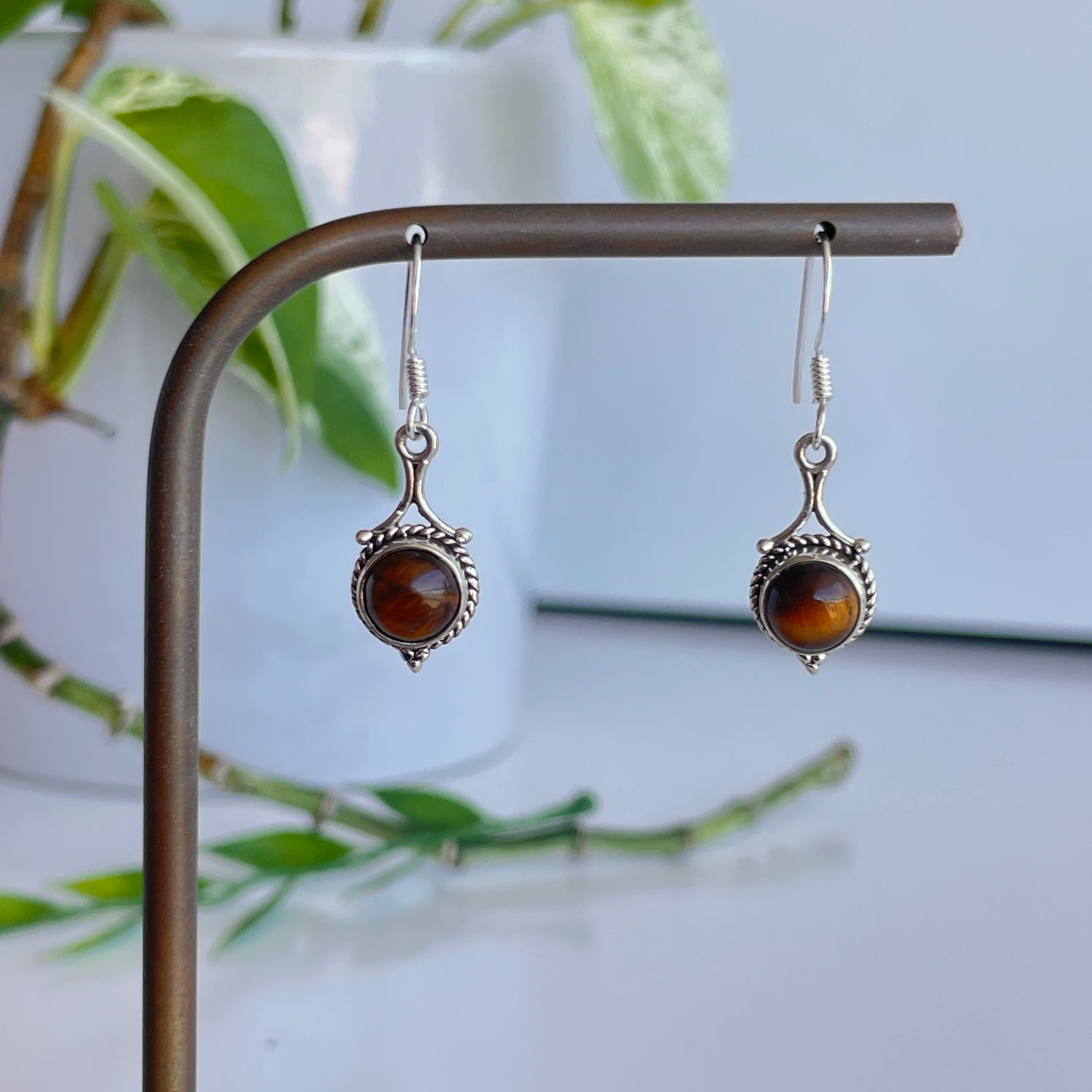 Tigers Eye Round Earrings