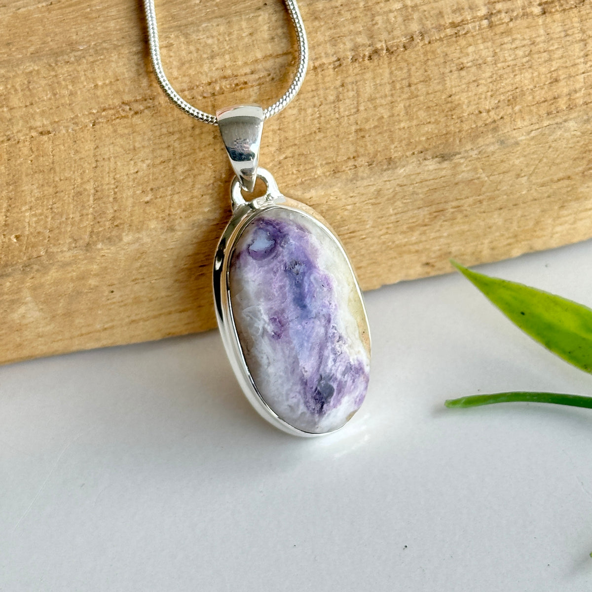 Violet Flame Oval Pendant