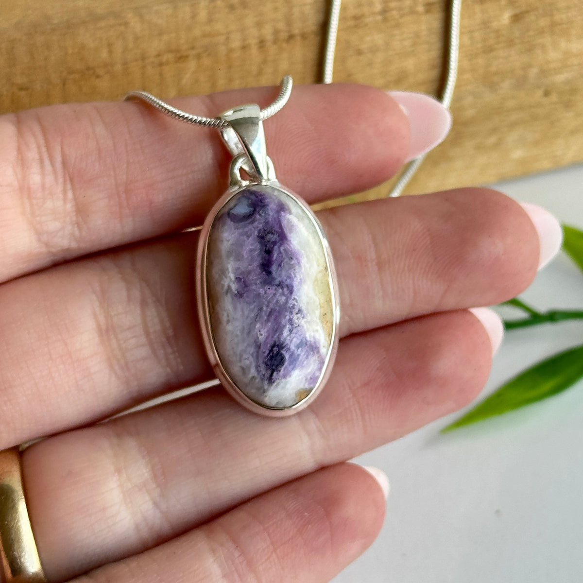 Violet Flame Oval Pendant