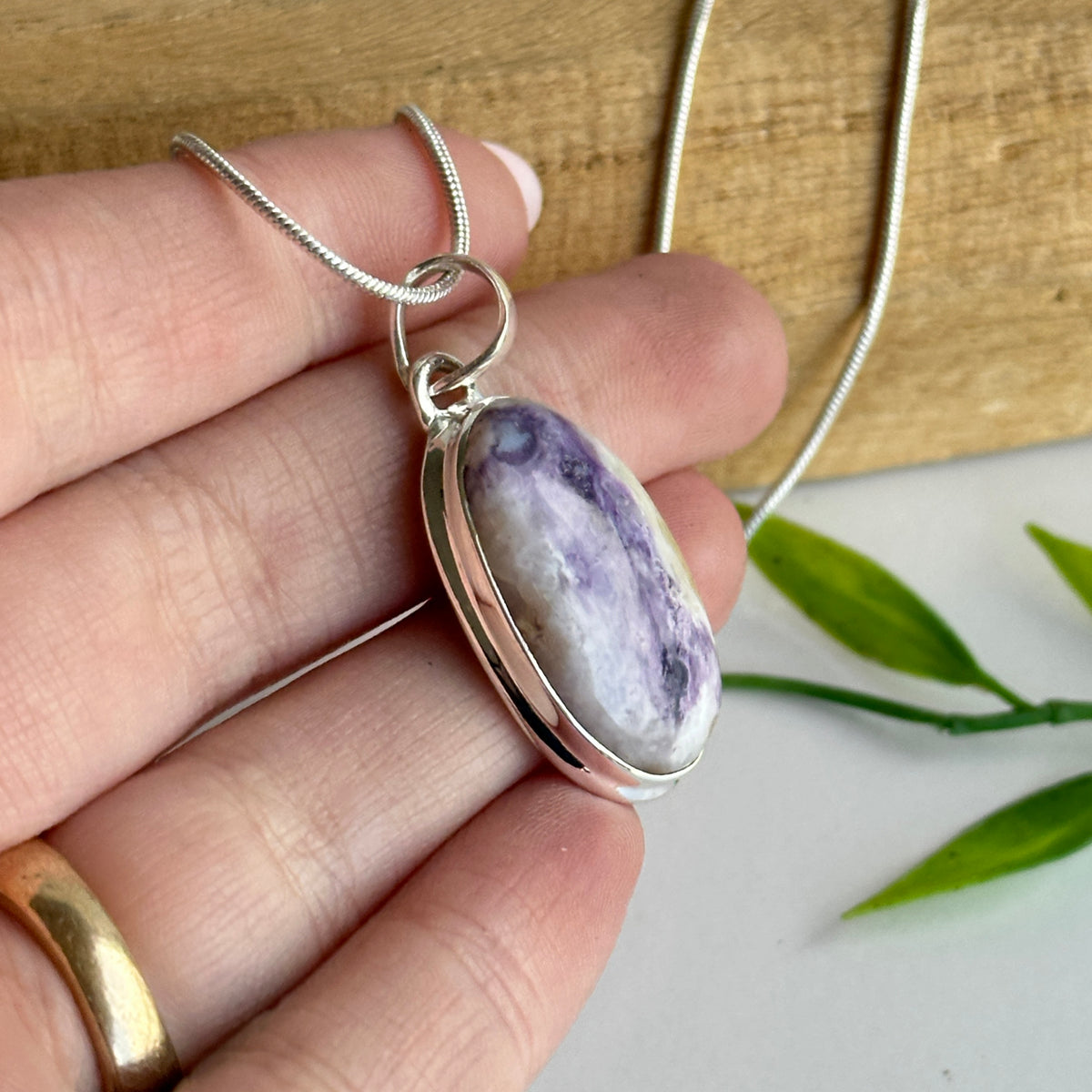 Violet Flame Oval Pendant