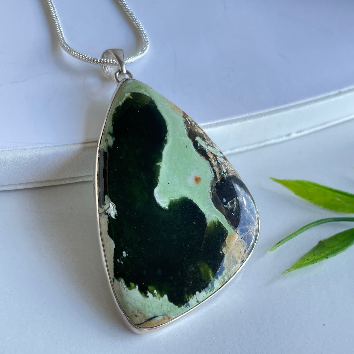 Chrome Chalcedony Freeform Pendant 002