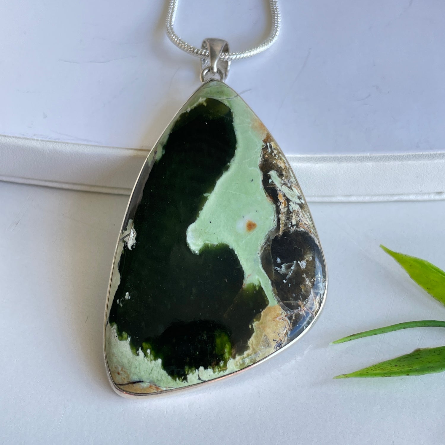 Chrome Chalcedony Freeform Pendant 002