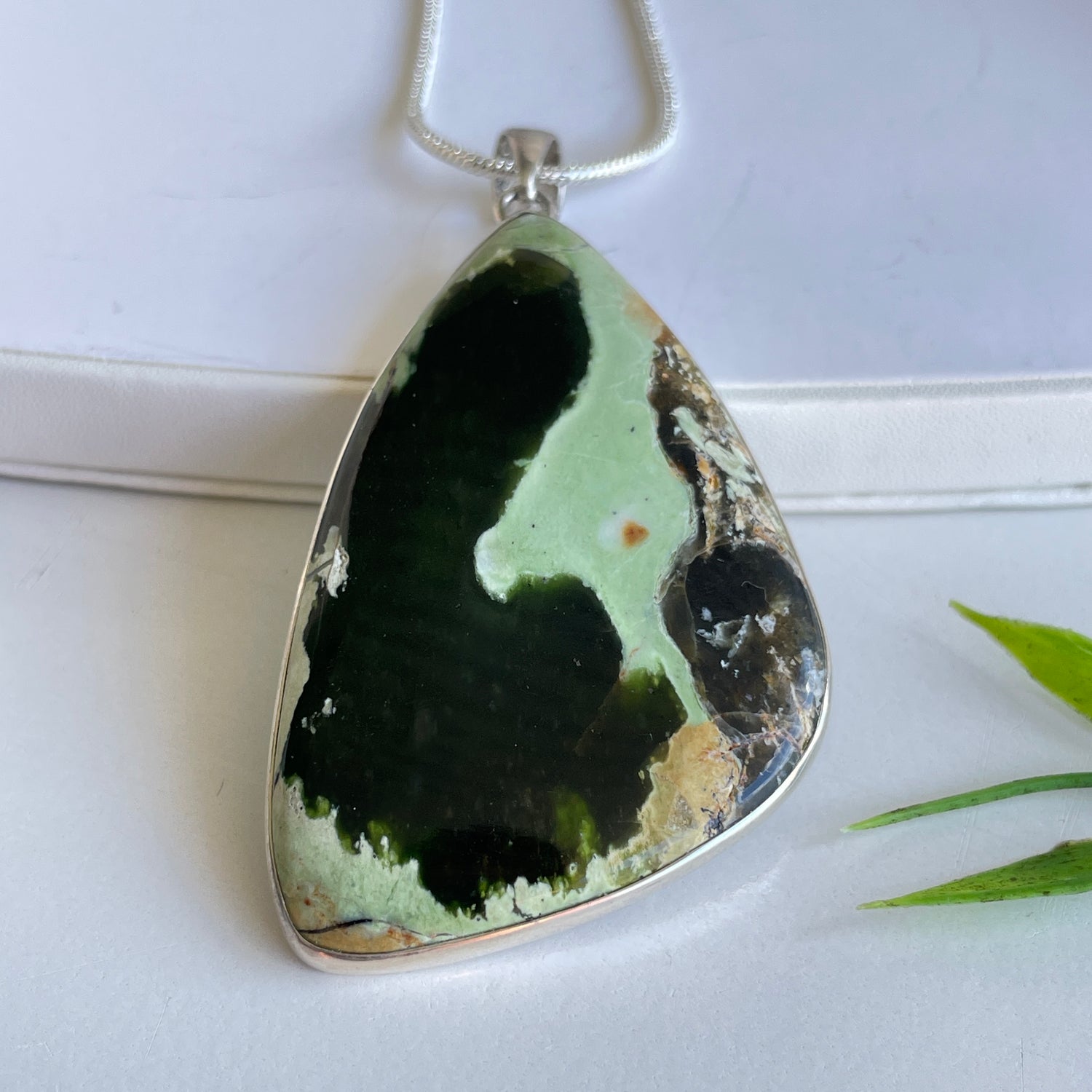 Chrome Chalcedony Freeform Pendant 002