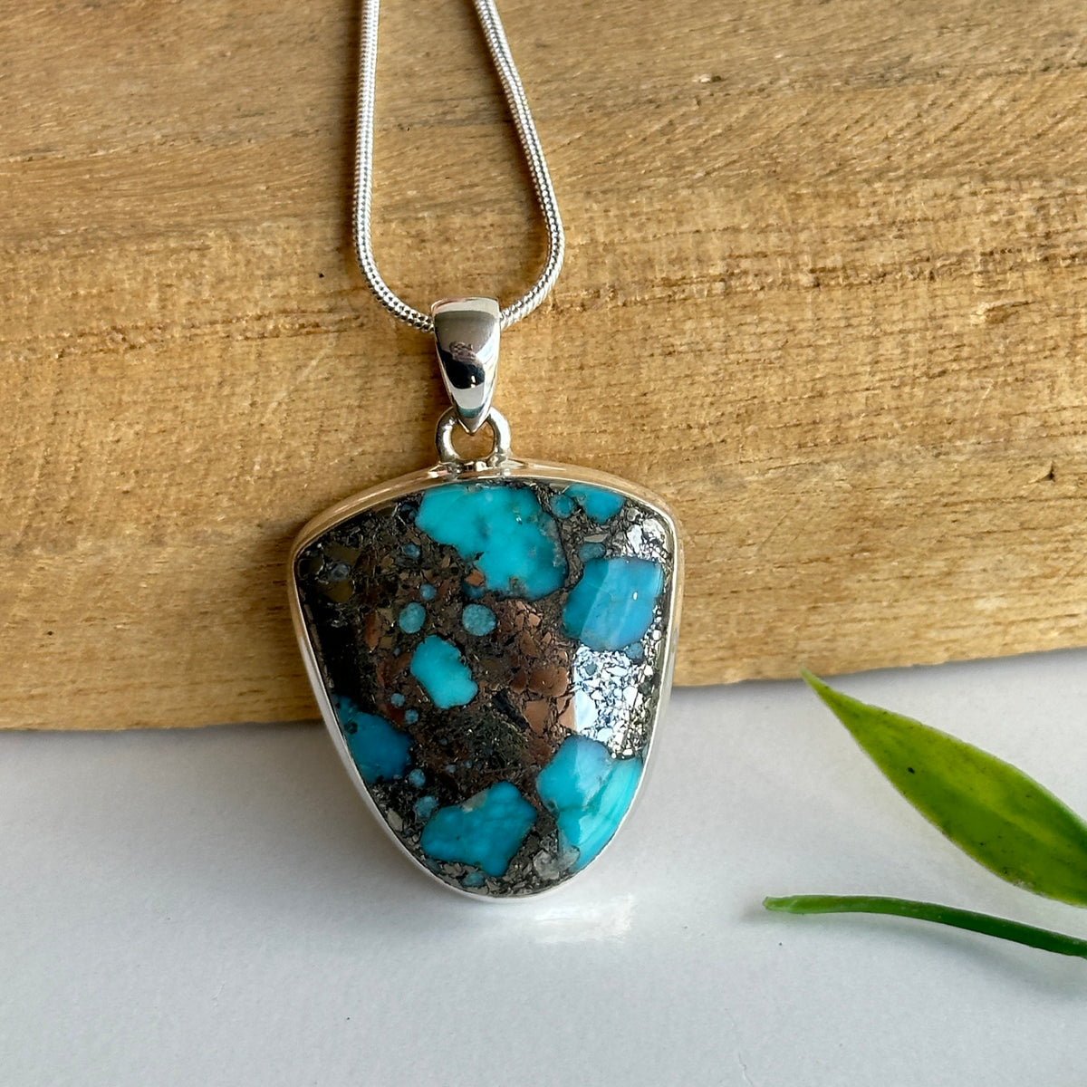 Turquoise With Copper Pendant