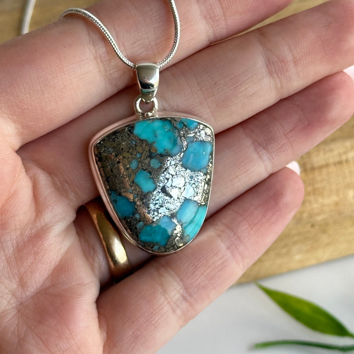 Turquoise With Copper Pendant