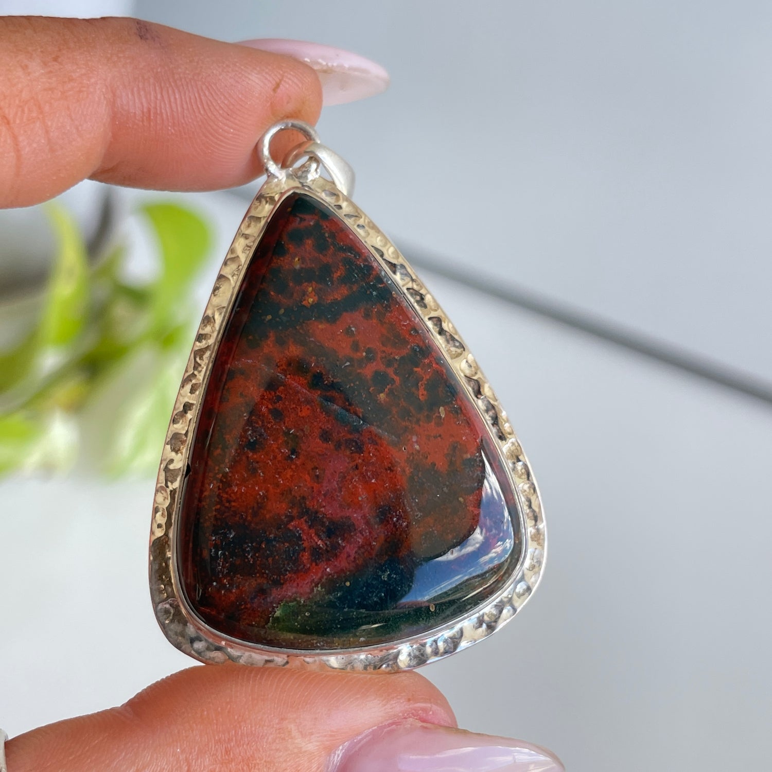 Bloodstone Teardrop Pendant 003