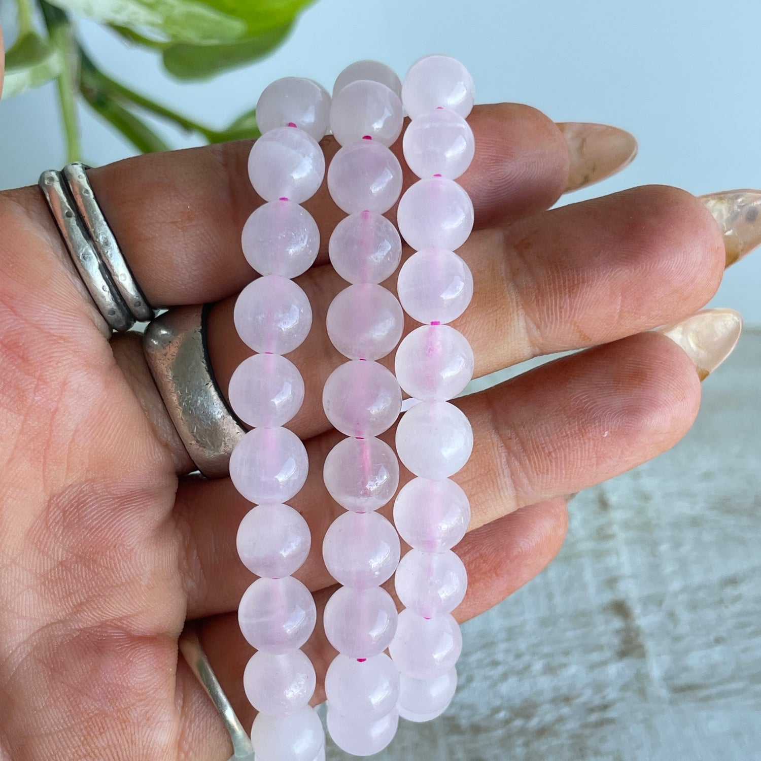 Pink Calcite Beaded Bracelet