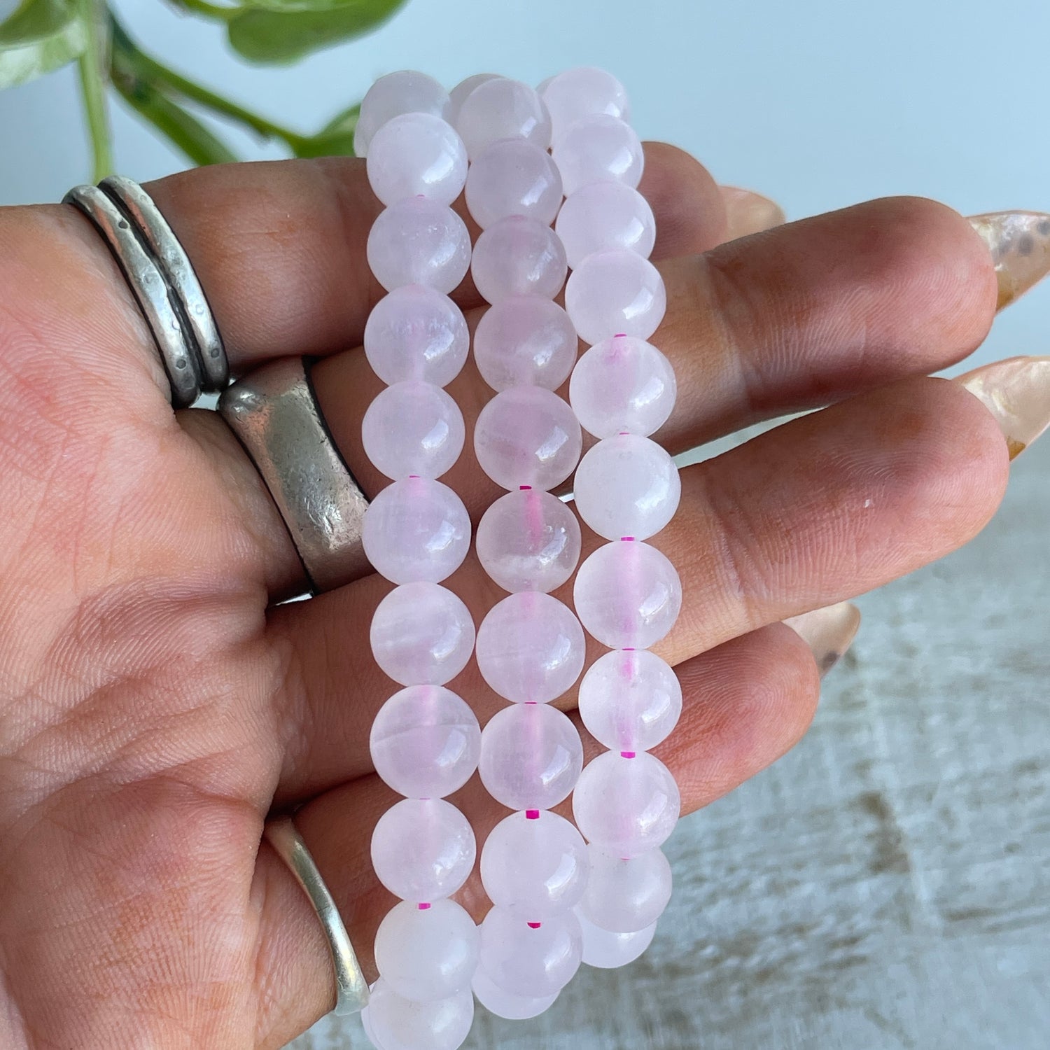 Pink Calcite Beaded Bracelet