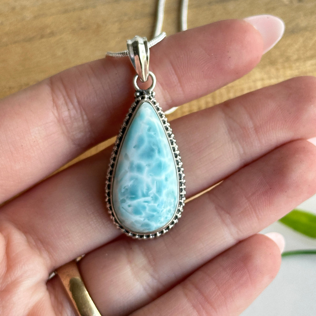Larimar Teardrop Pendant