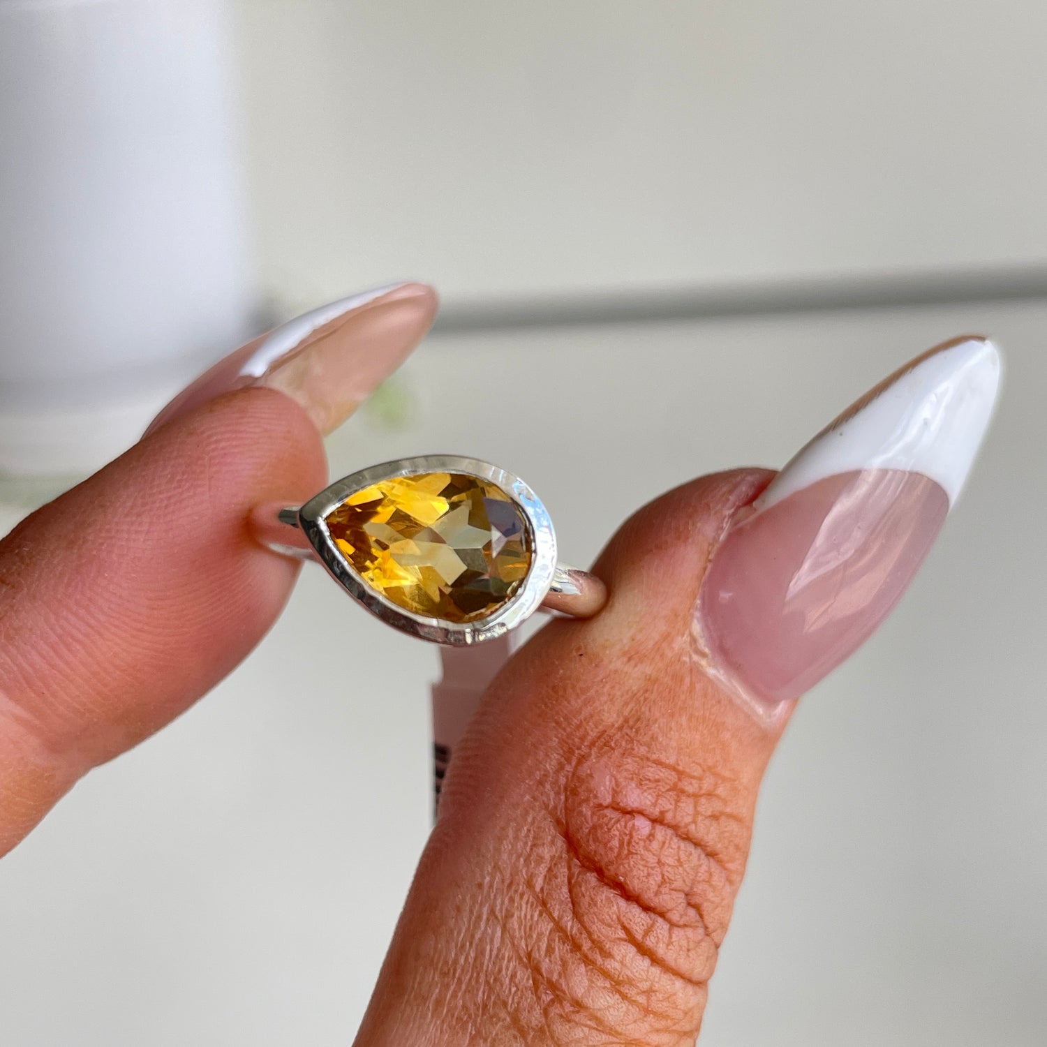 Citrine Teardrop Ring 001