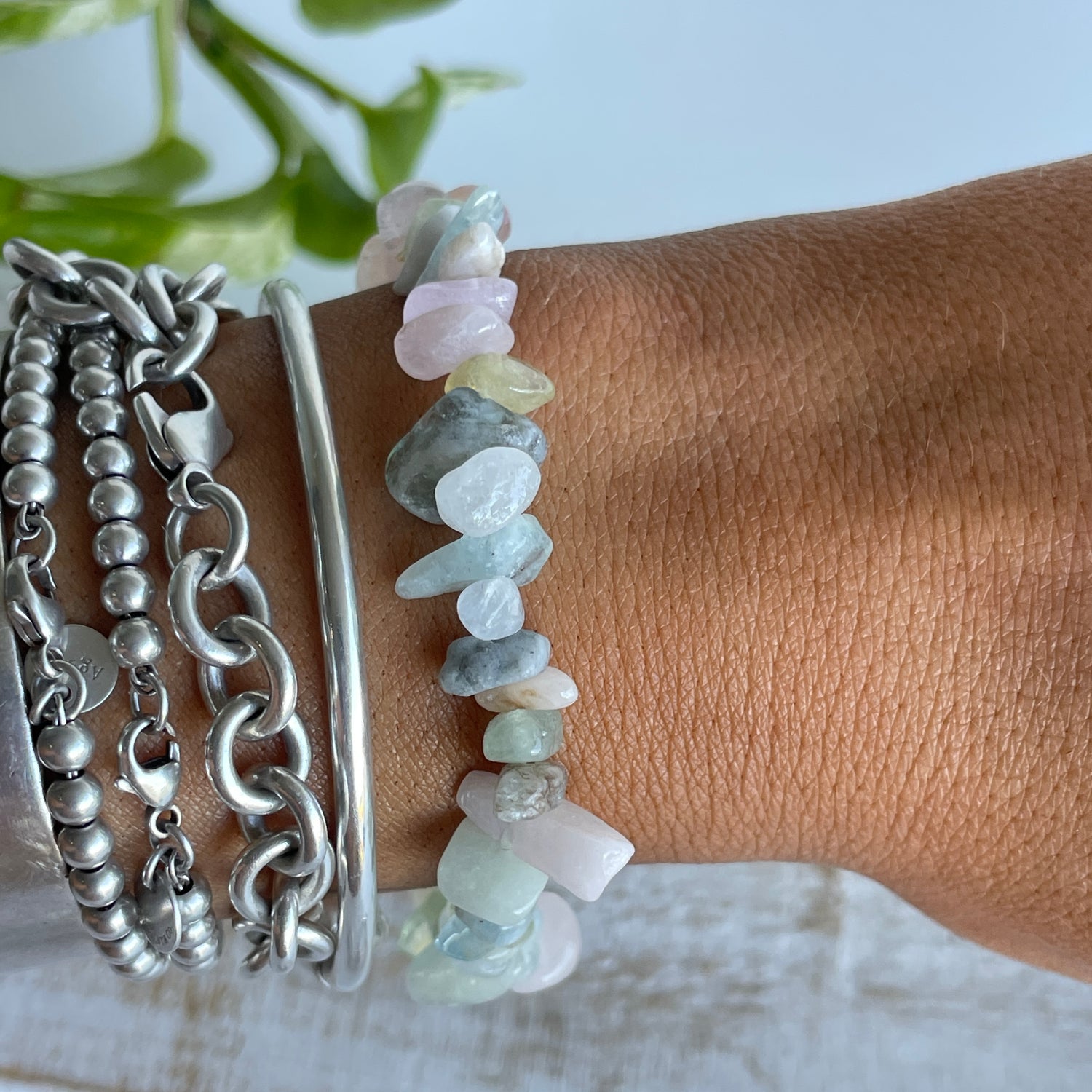 Morganite Chip Bracelet