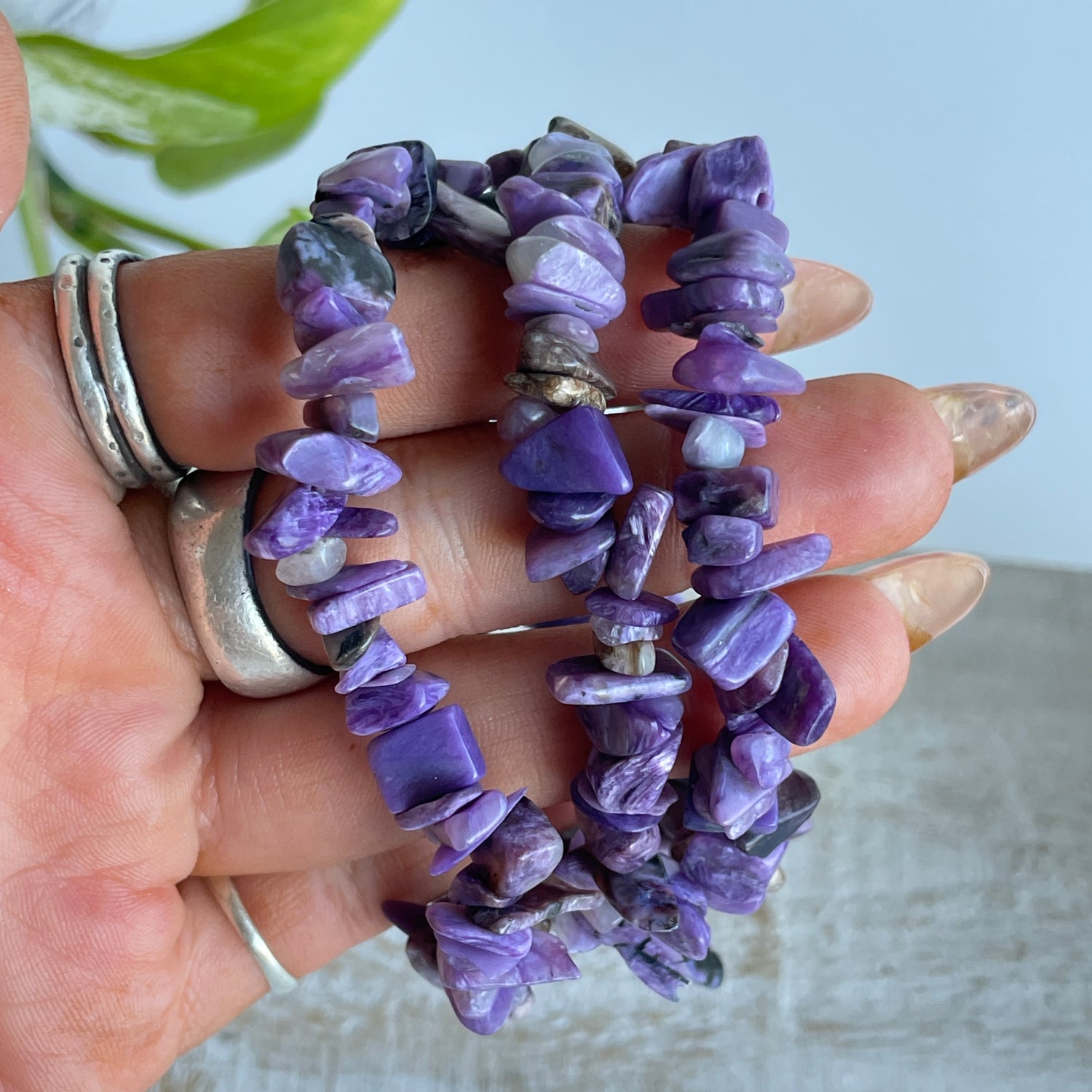 Charoite Chip Bracelet