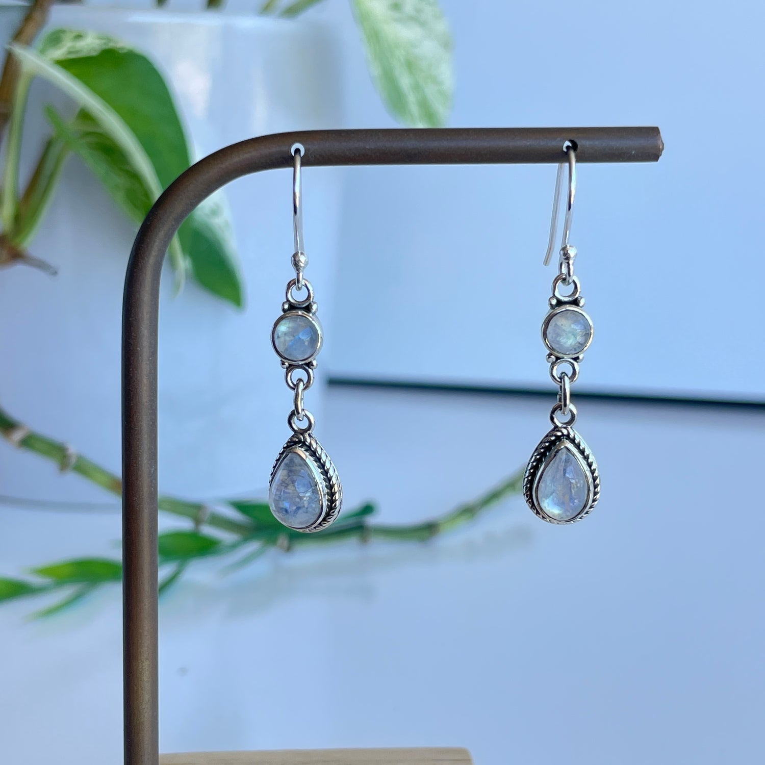 Moonstone Double Stone Earrings