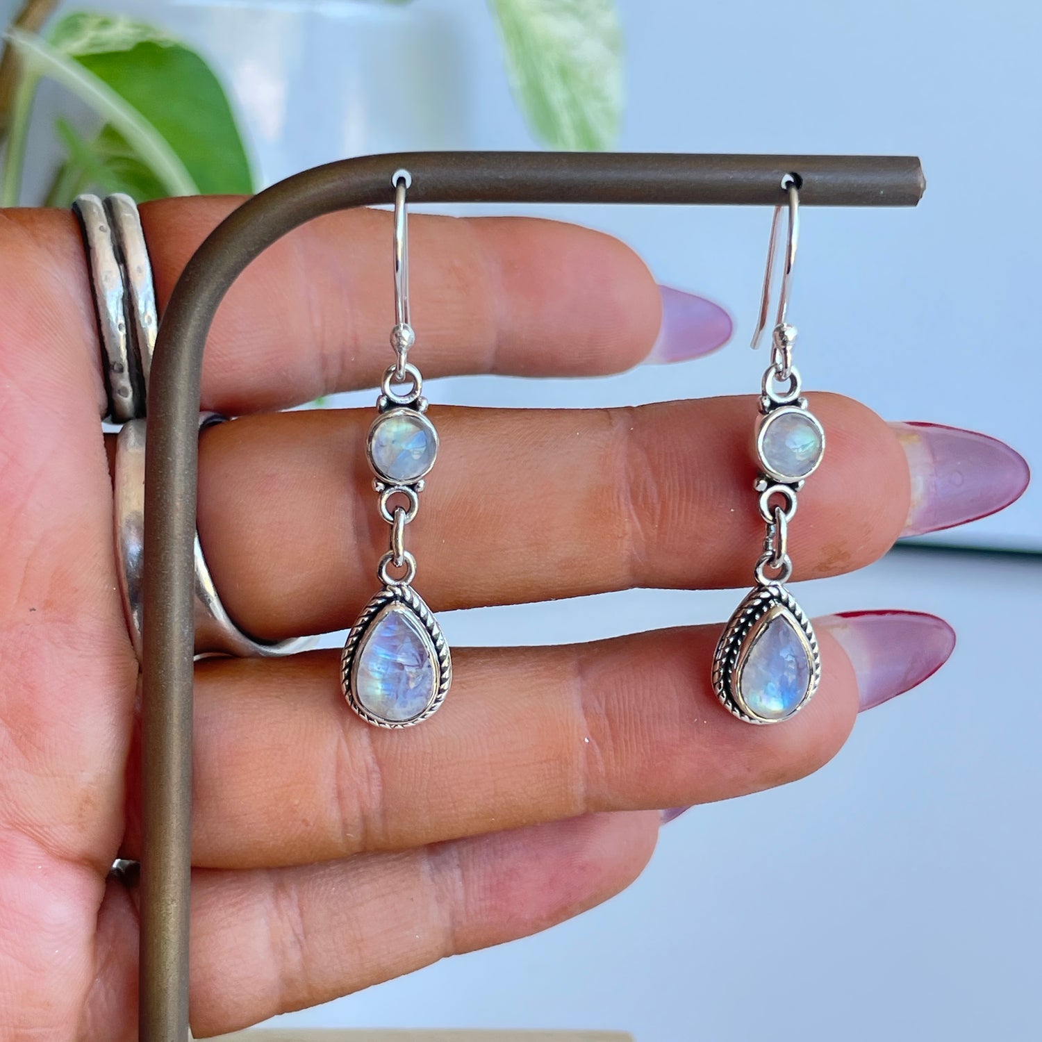 Moonstone Double Stone Earrings