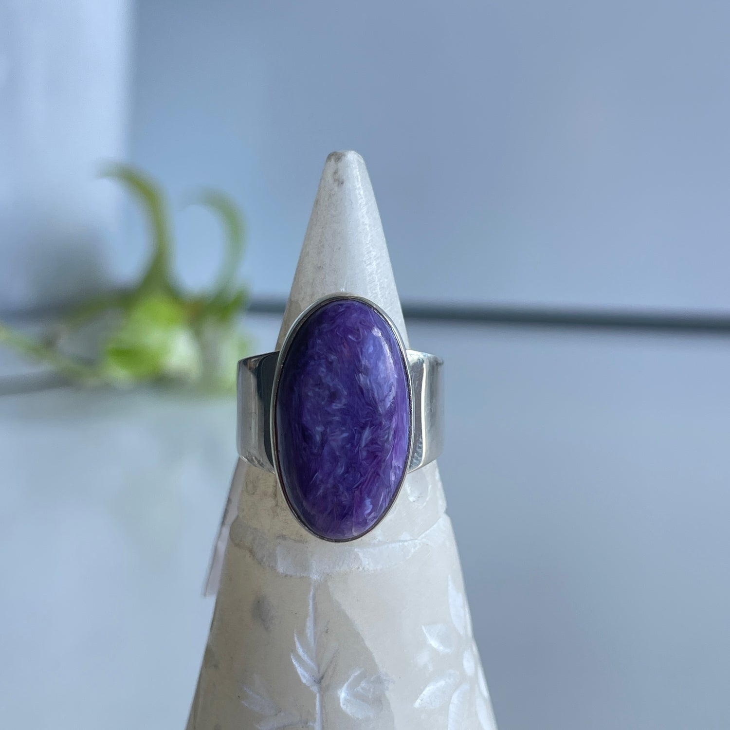 Charoite Oval Ring Sz7 004