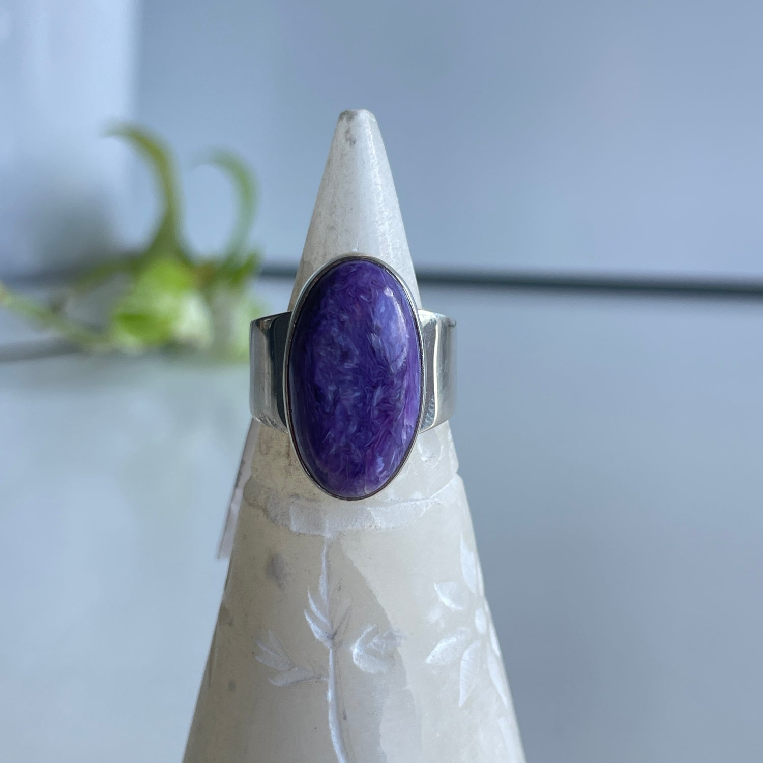 Charoite Oval Ring Sz7 004