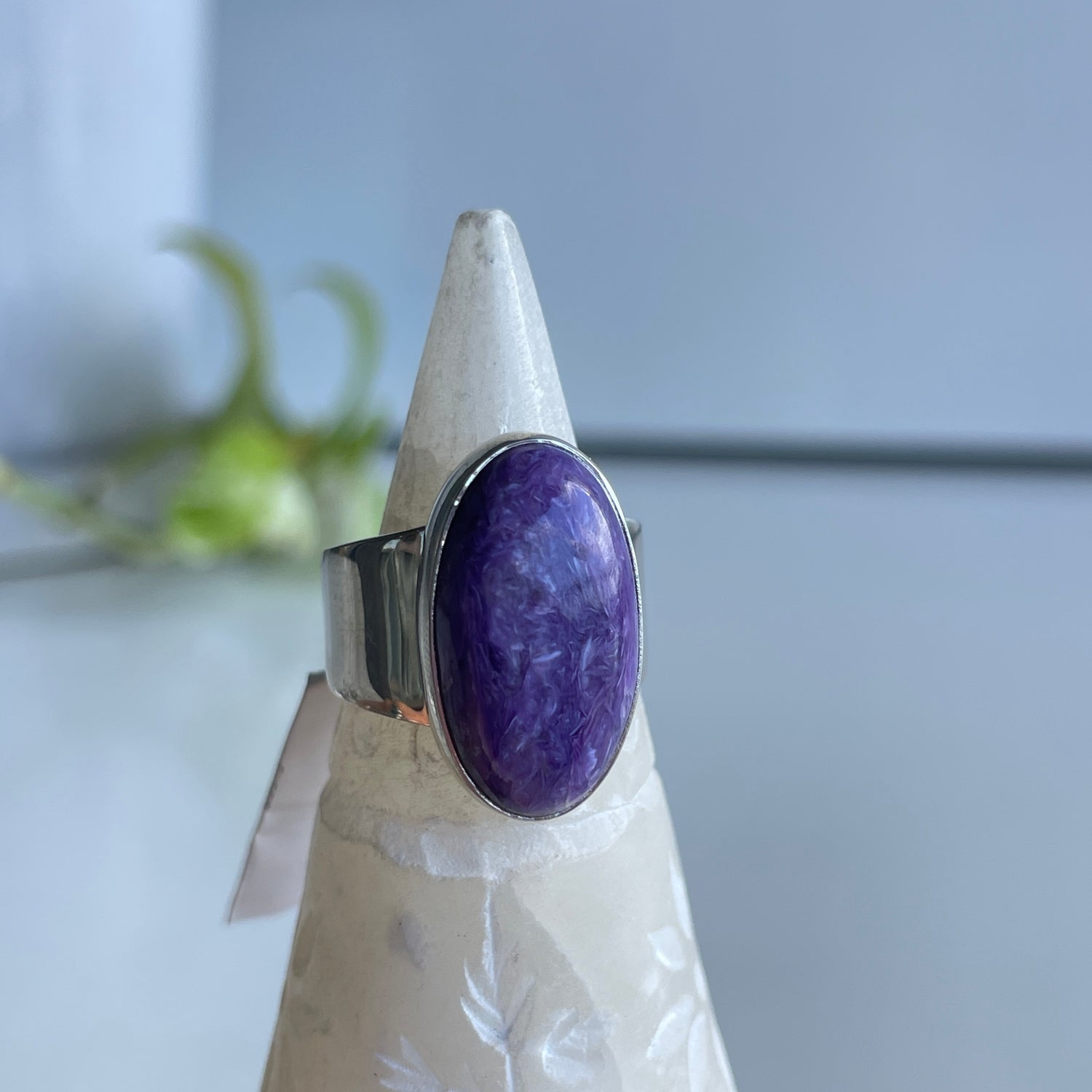 Charoite Oval Ring Sz7 004
