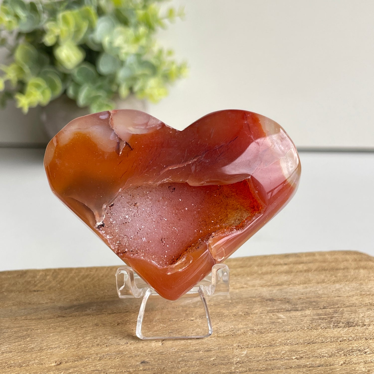Carnelian Druzy Heart 7cm