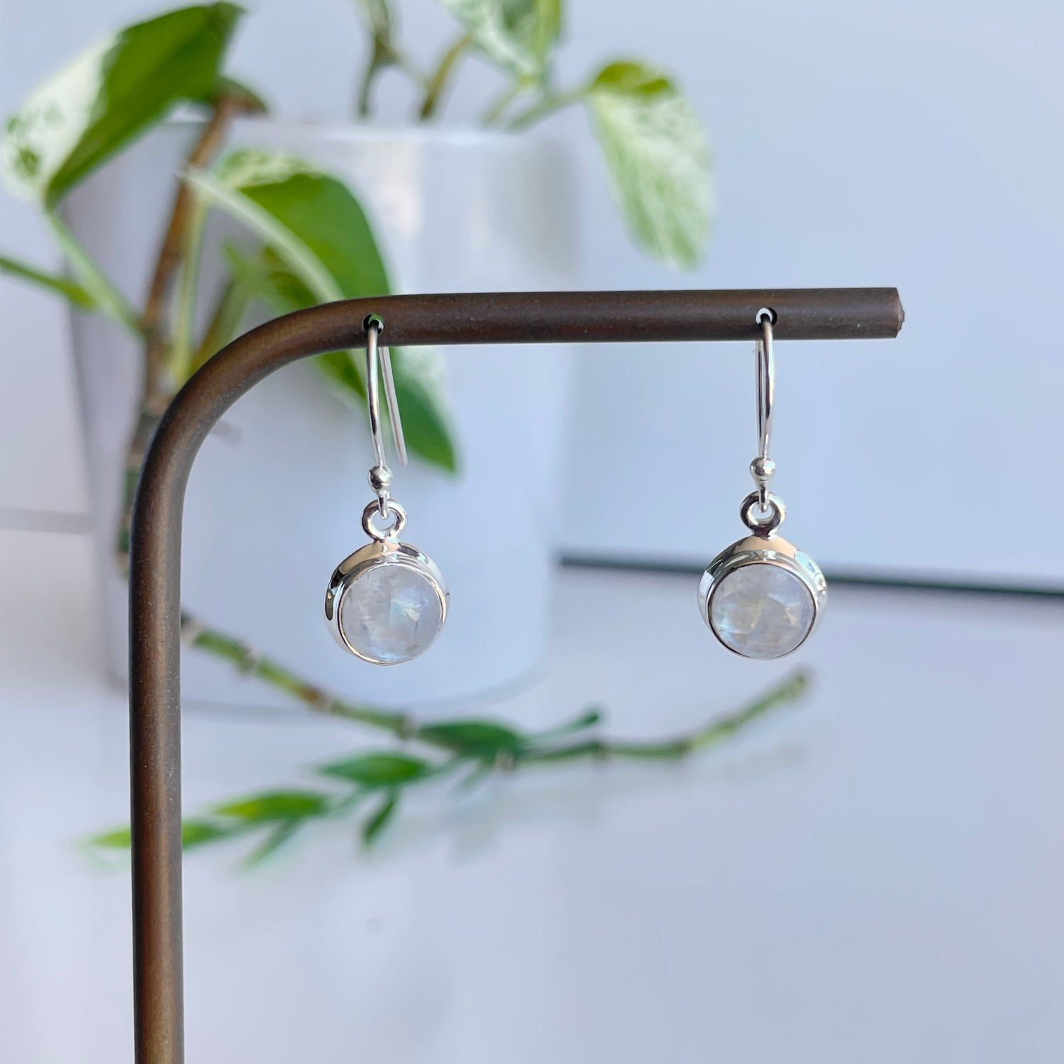 Moonstone Round Earrings