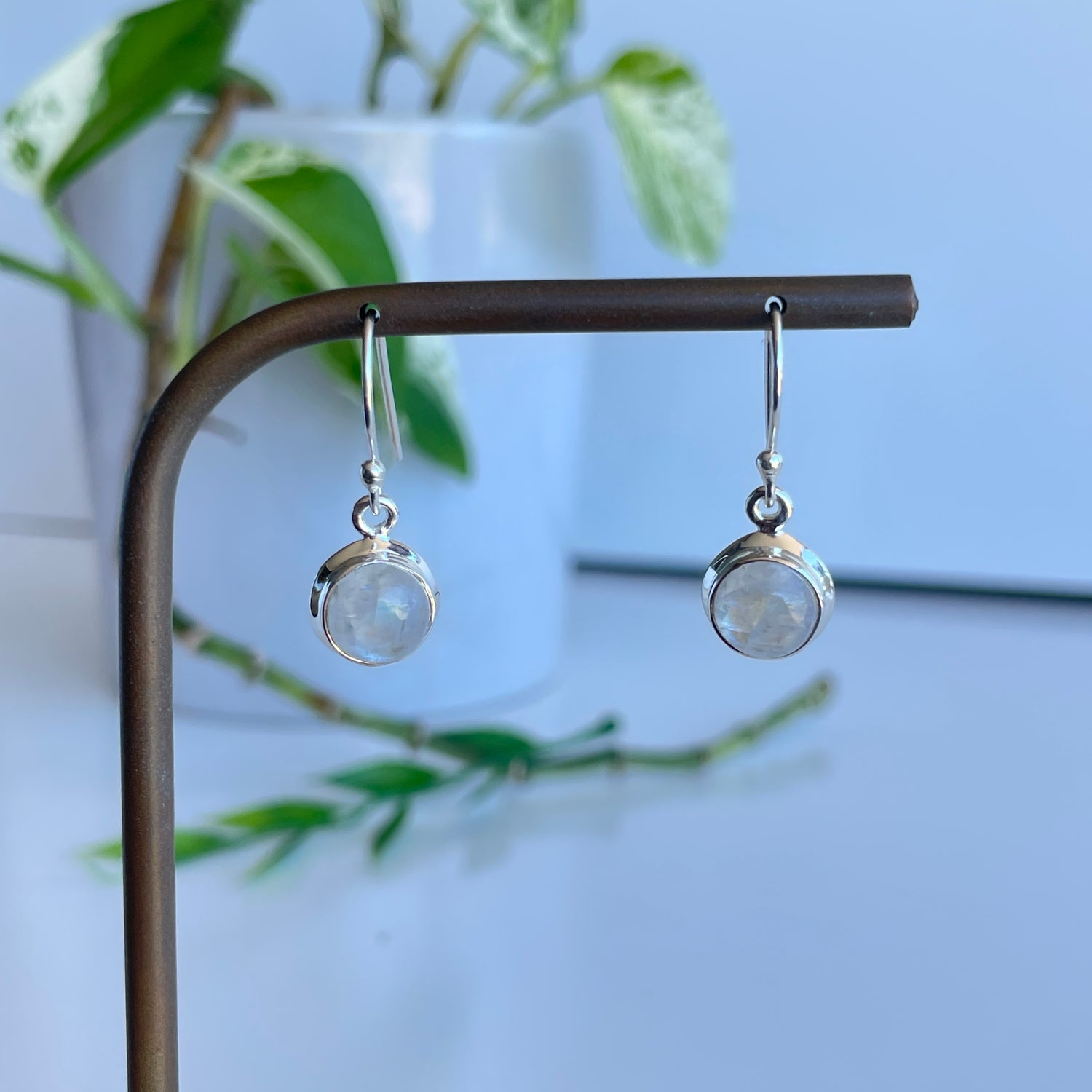 Moonstone Round Earrings