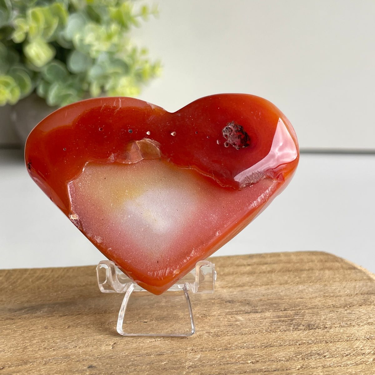 Carnelian Druzy Heart 7.2cm