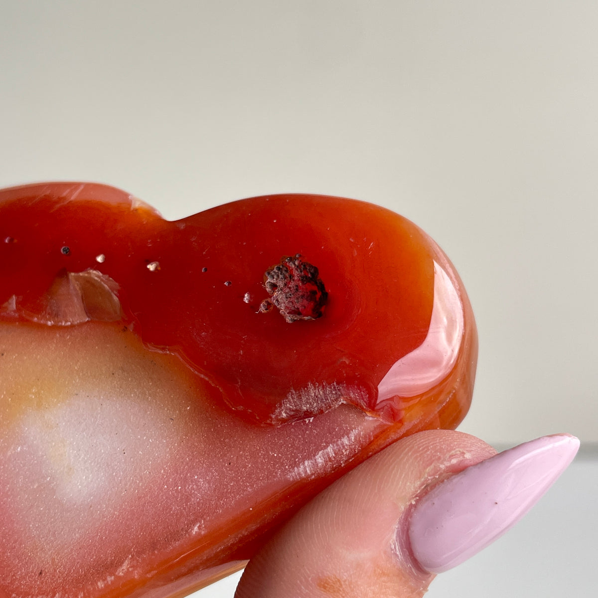 Carnelian Druzy Heart 7.2cm