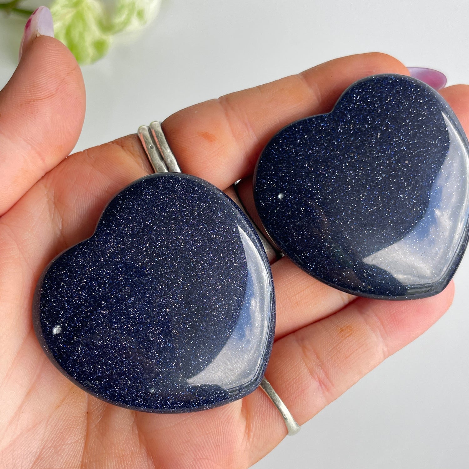 Blue Goldstone Heart