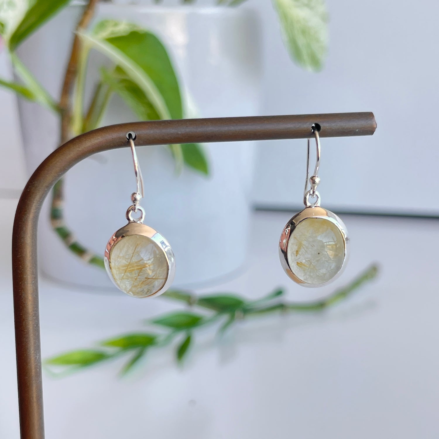 Rutilated Quartz Oval Earrings