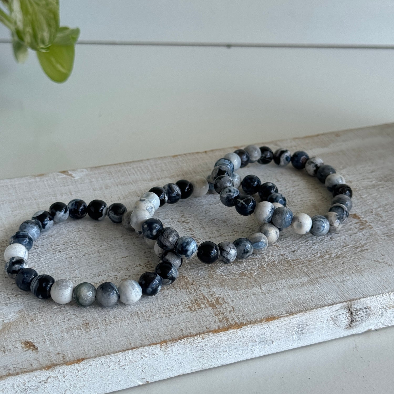 Orca Agate Beaded Bracelet