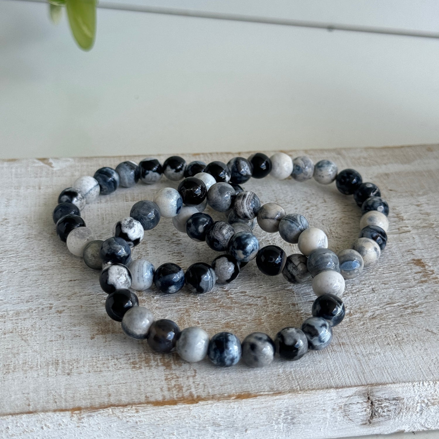 Orca Agate Beaded Bracelet
