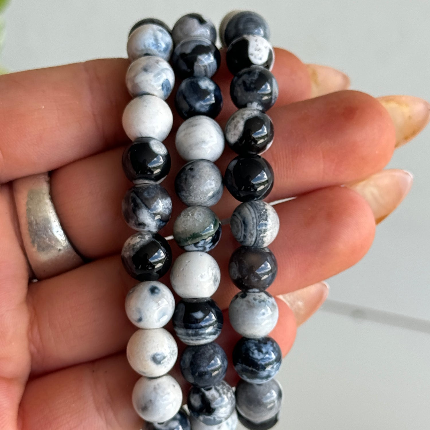 Orca Agate Beaded Bracelet