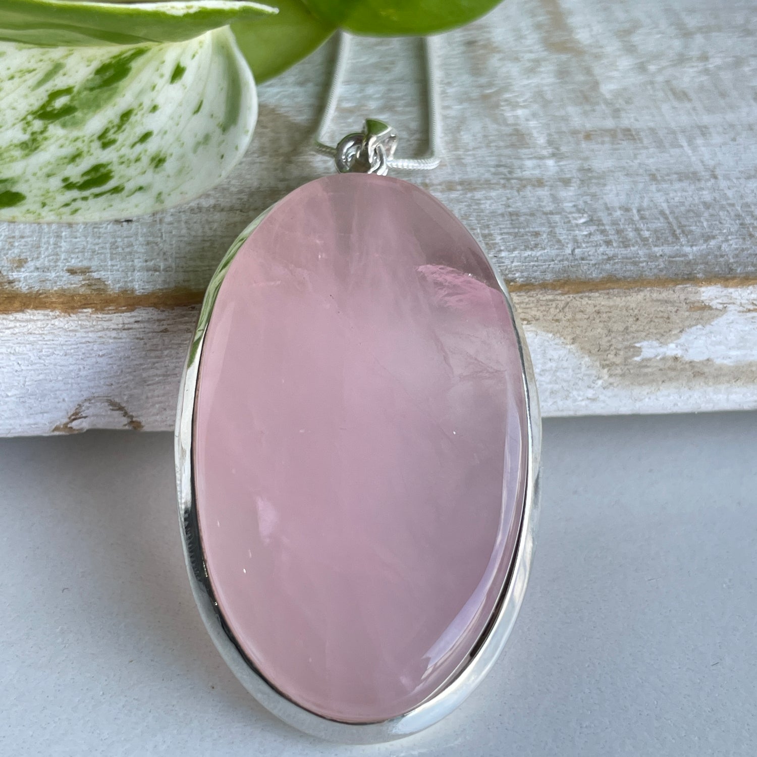 Rose Quartz Oval Pendant
