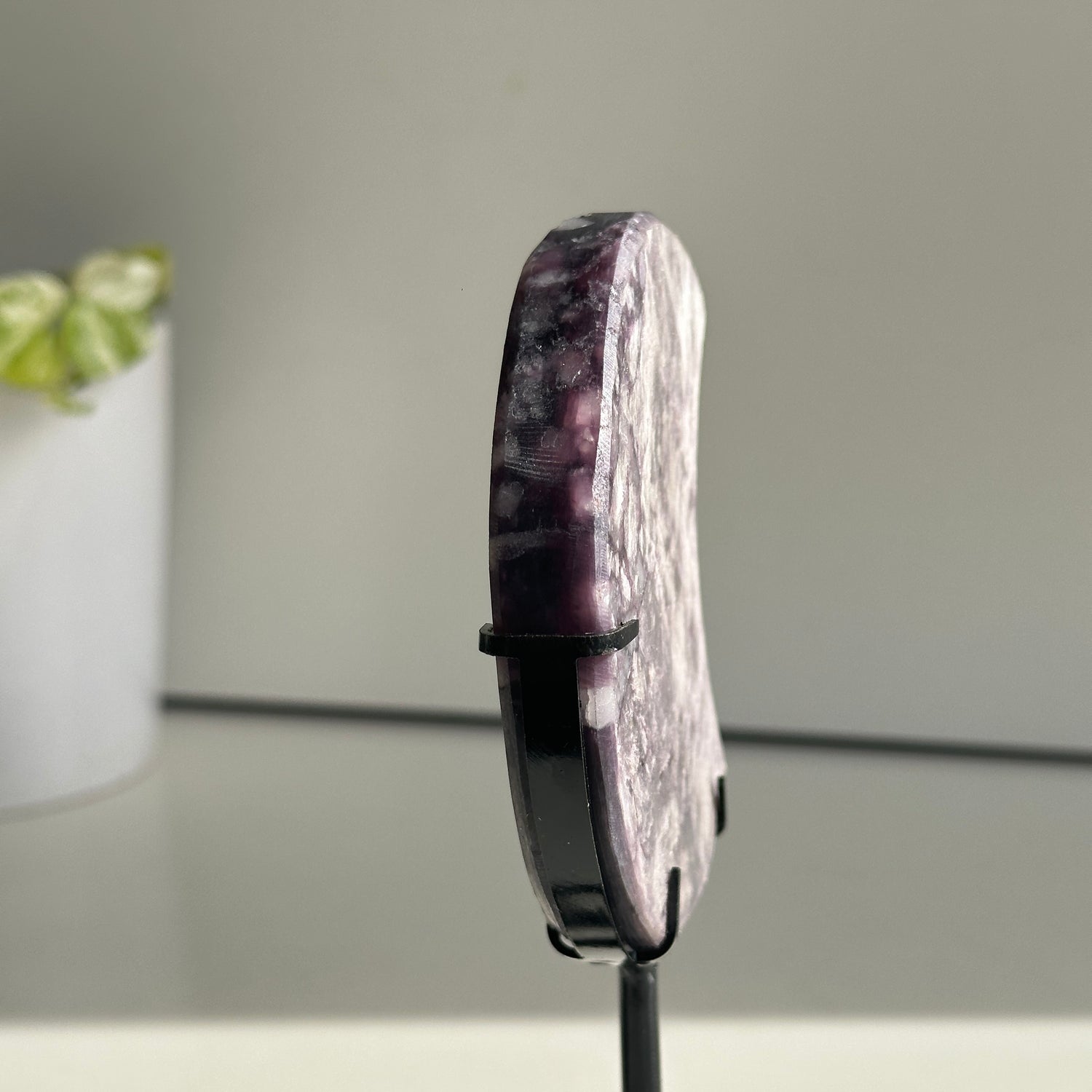 Lepidolite Moon In Stand 10cm