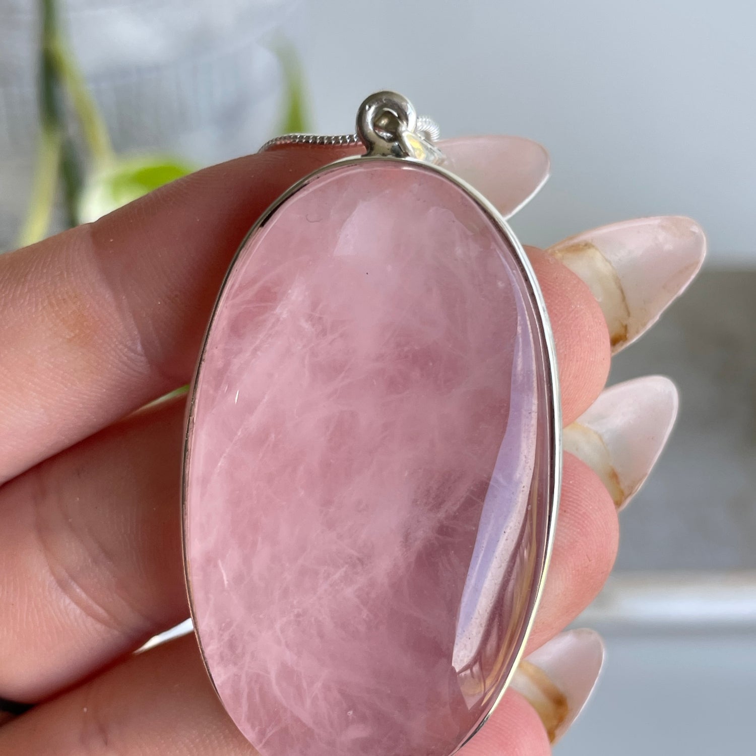 Rose Quartz Oval Pendant