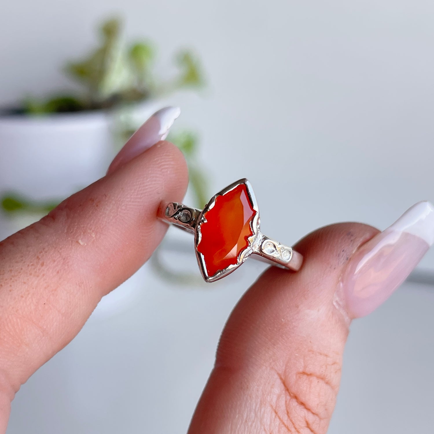 Carnelian Marquise Ring