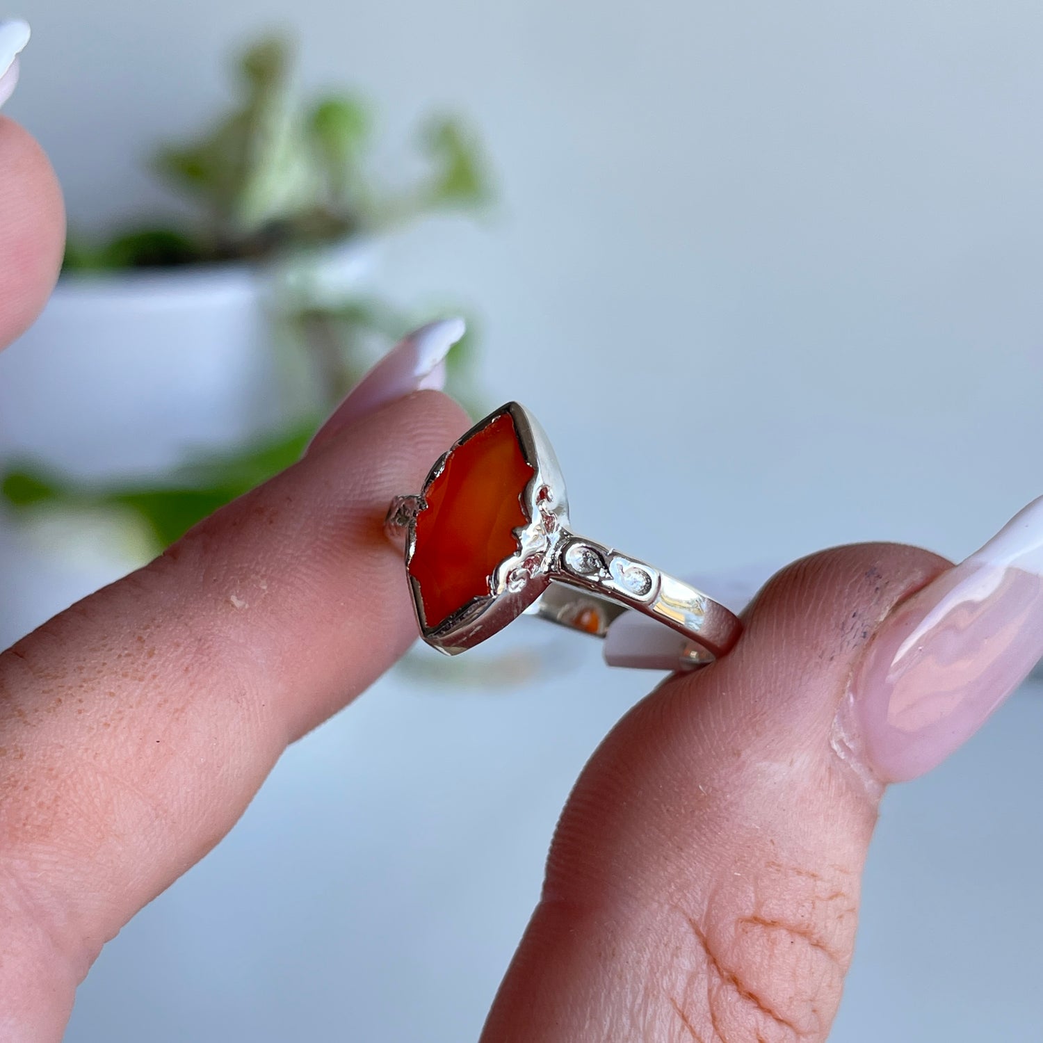 Carnelian Marquise Ring