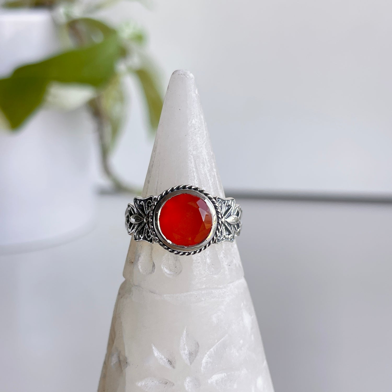 Carnelian Butterfly Ring