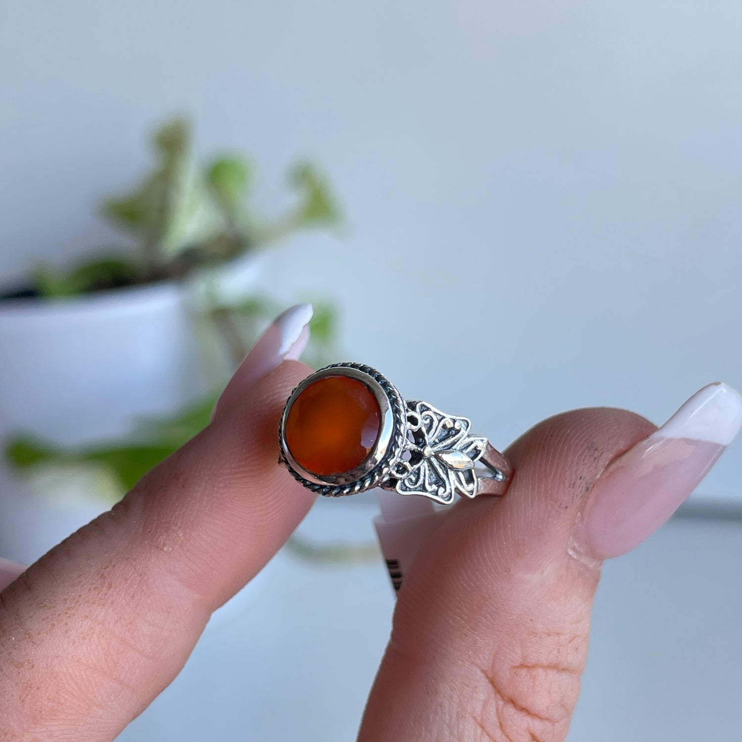 Carnelian Butterfly Ring