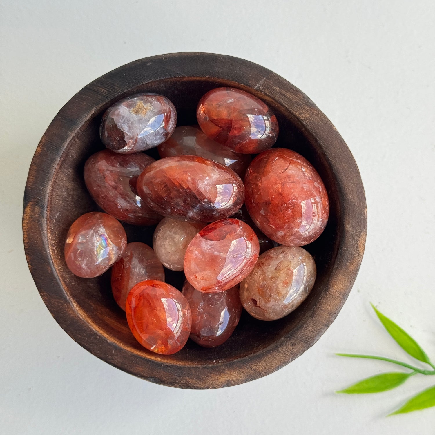 Fire Hematoid Quartz Tumbled